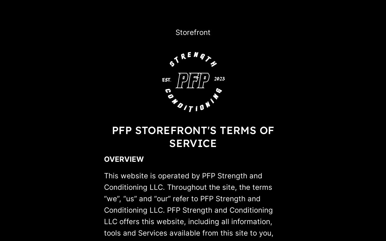 PFP Terms of Service
